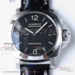 VS Factory Panerai Luminor (1950) Marina 44MM P.9000 Automatic Watch -PAM00312 Stainless Steel Case Black Dial Black Leather Strap